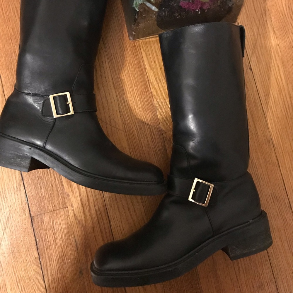 Gucci Black Leather Motorcycle Boots